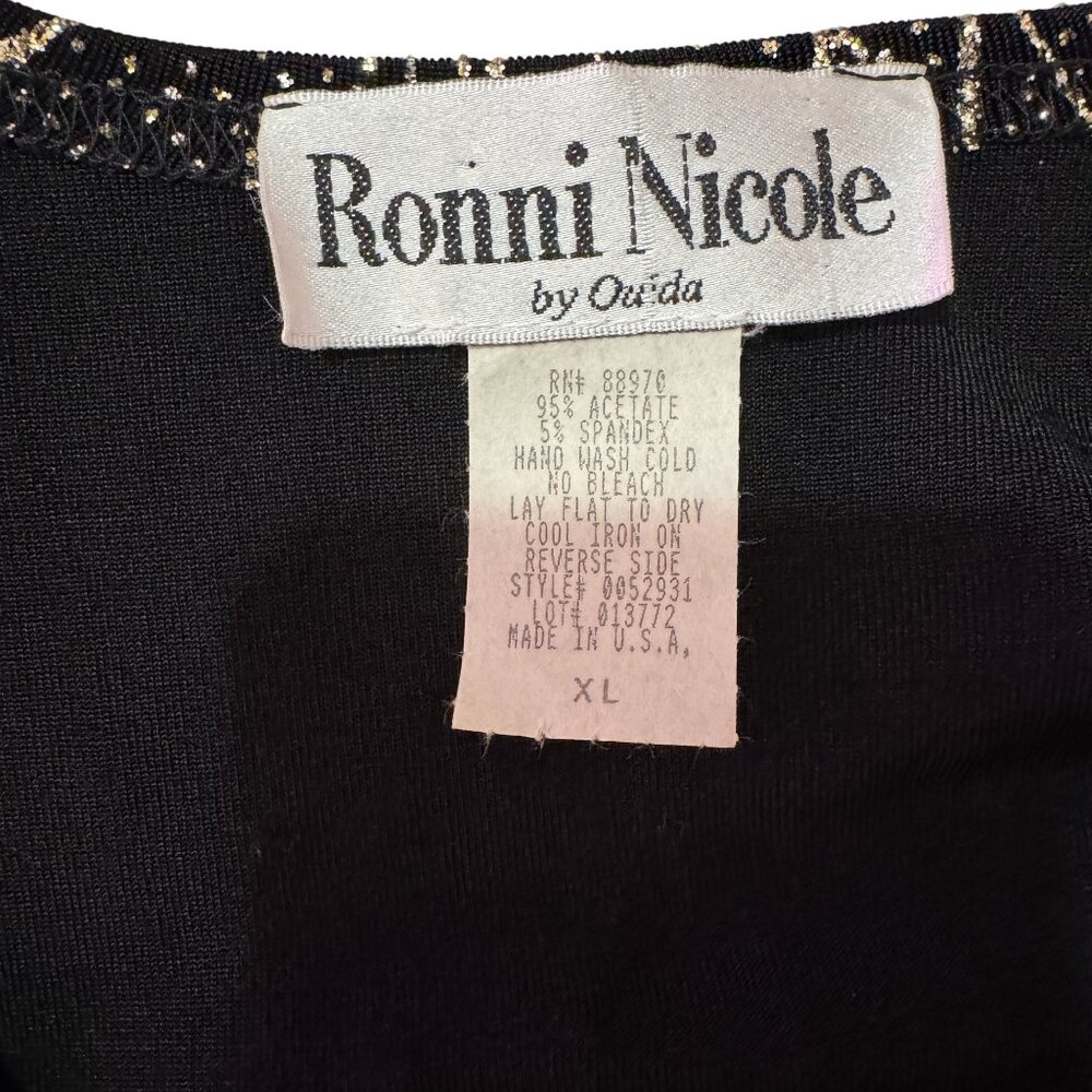 Ronni Nicole Womens Black Gold Glitter Stretch Sleeveless Tank Top Size XL - Picture 6 of 6